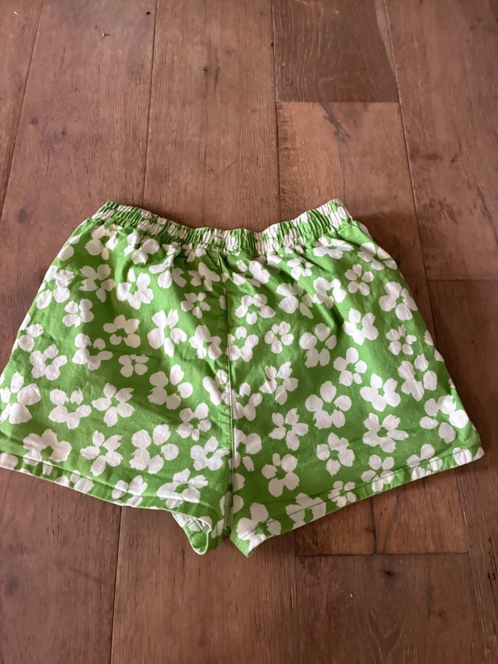 Topshop Lime Green Floral High-Waist Shorts